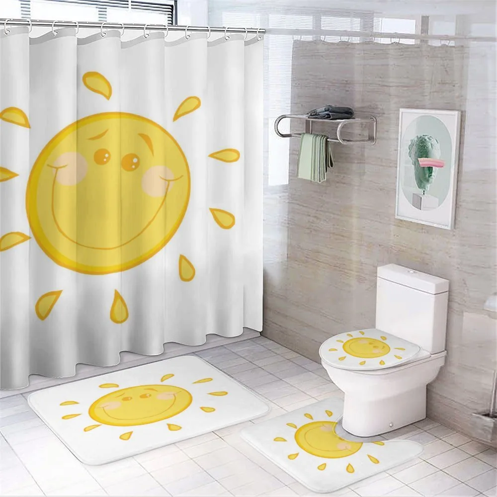 Simple Happy Sun Character — 4-Piece Bathroom Set preview