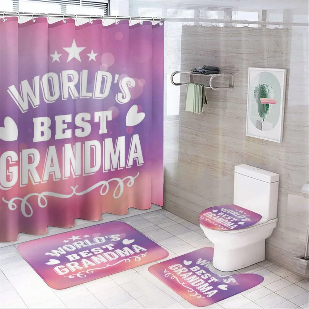 Stars and Heart Pattern — 4-Piece Bathroom Set preview