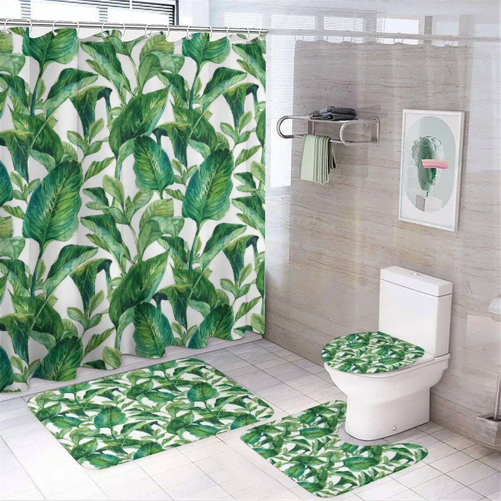 Watercolored Banana Tree — 4-Piece Bathroom Set preview