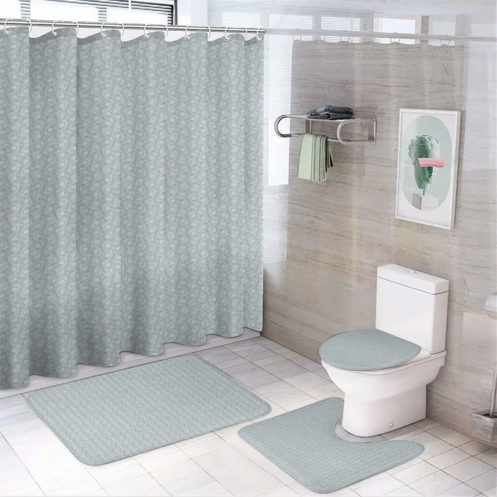 Wavy Floral Blossoms — 4-Piece Bathroom Set preview