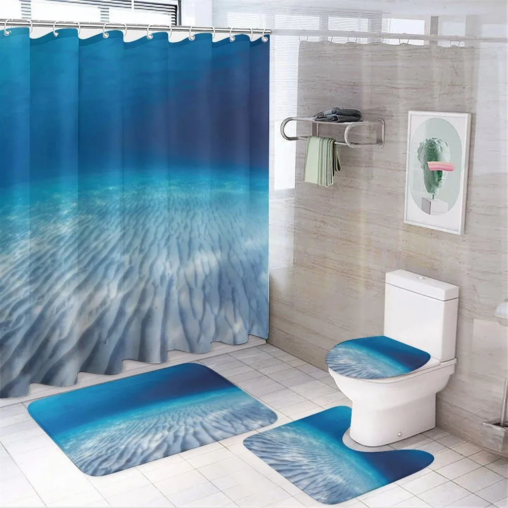 Clear Water and Waves — 4-Piece Bathroom Set preview