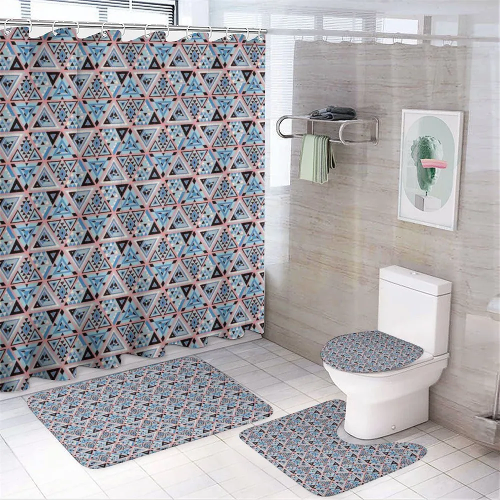 Folkloric Hipster Triangles — 4-Piece Bathroom Set preview