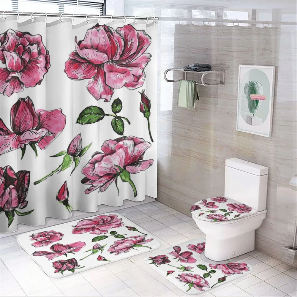 Garden Flowers Rose Buds — 4-Piece Bathroom Set preview