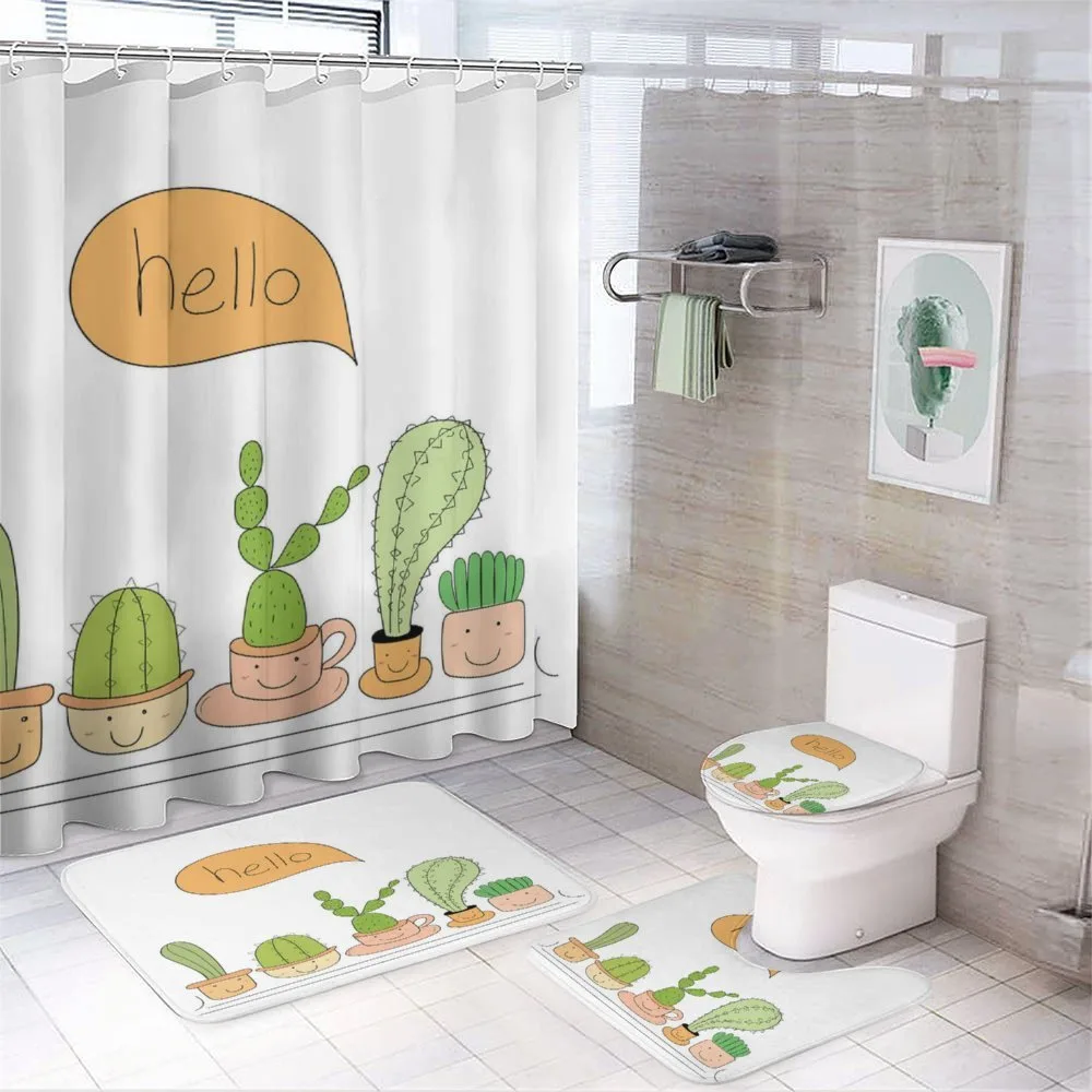 Home Plants in Smiling Pots — 4-Piece Bathroom Set preview