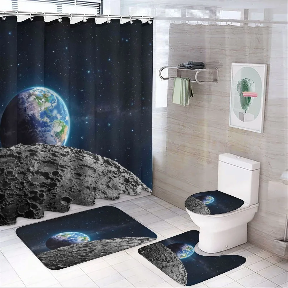 Moon Surface Luna Design — 4-Piece Bathroom Set preview