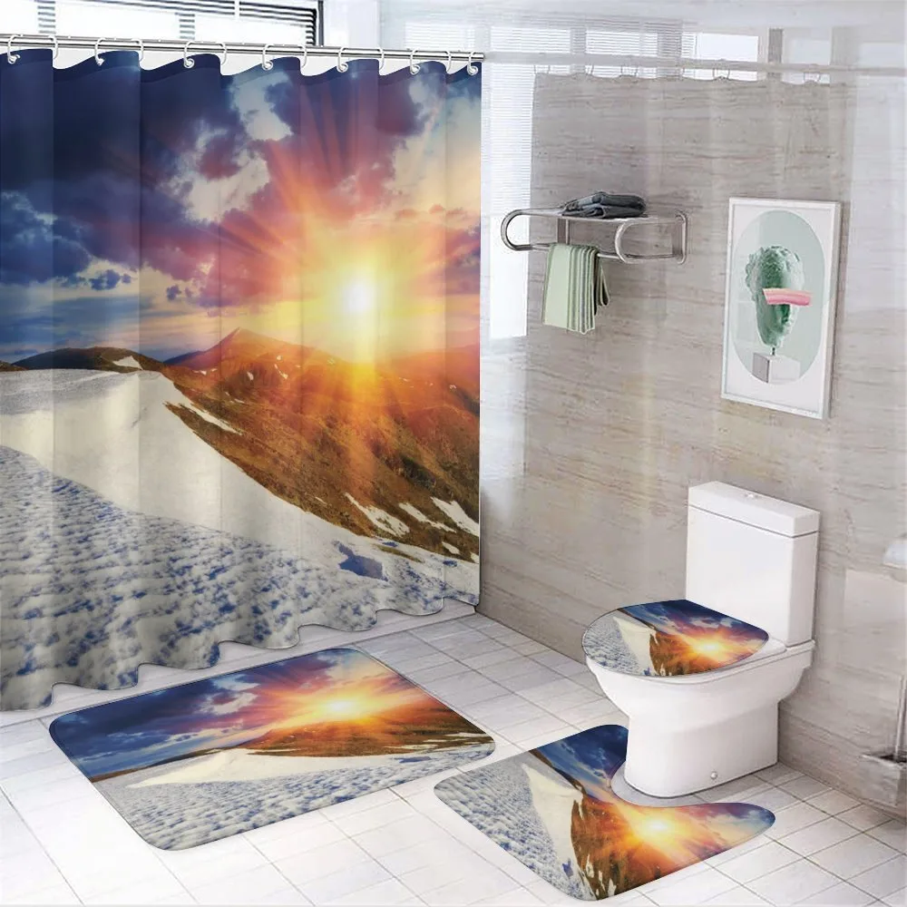 Snowy Sunny Mountains — 4-Piece Bathroom Set preview
