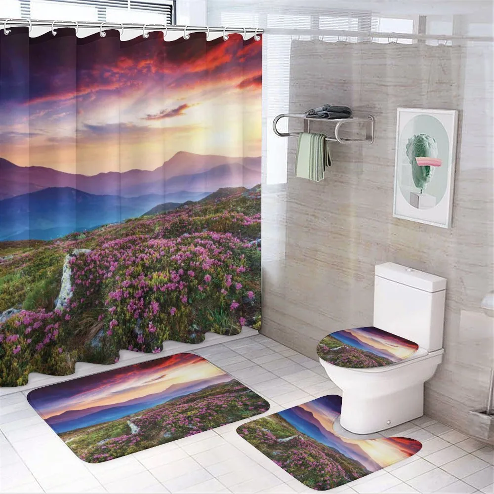 Summer Day Floral Panorama — 4-Piece Bathroom Set preview