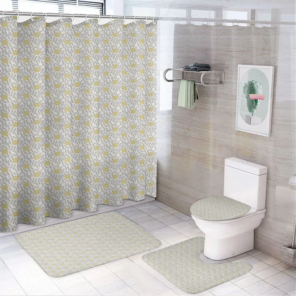 Various Winter Leaves Dots — 4-Piece Bathroom Set preview