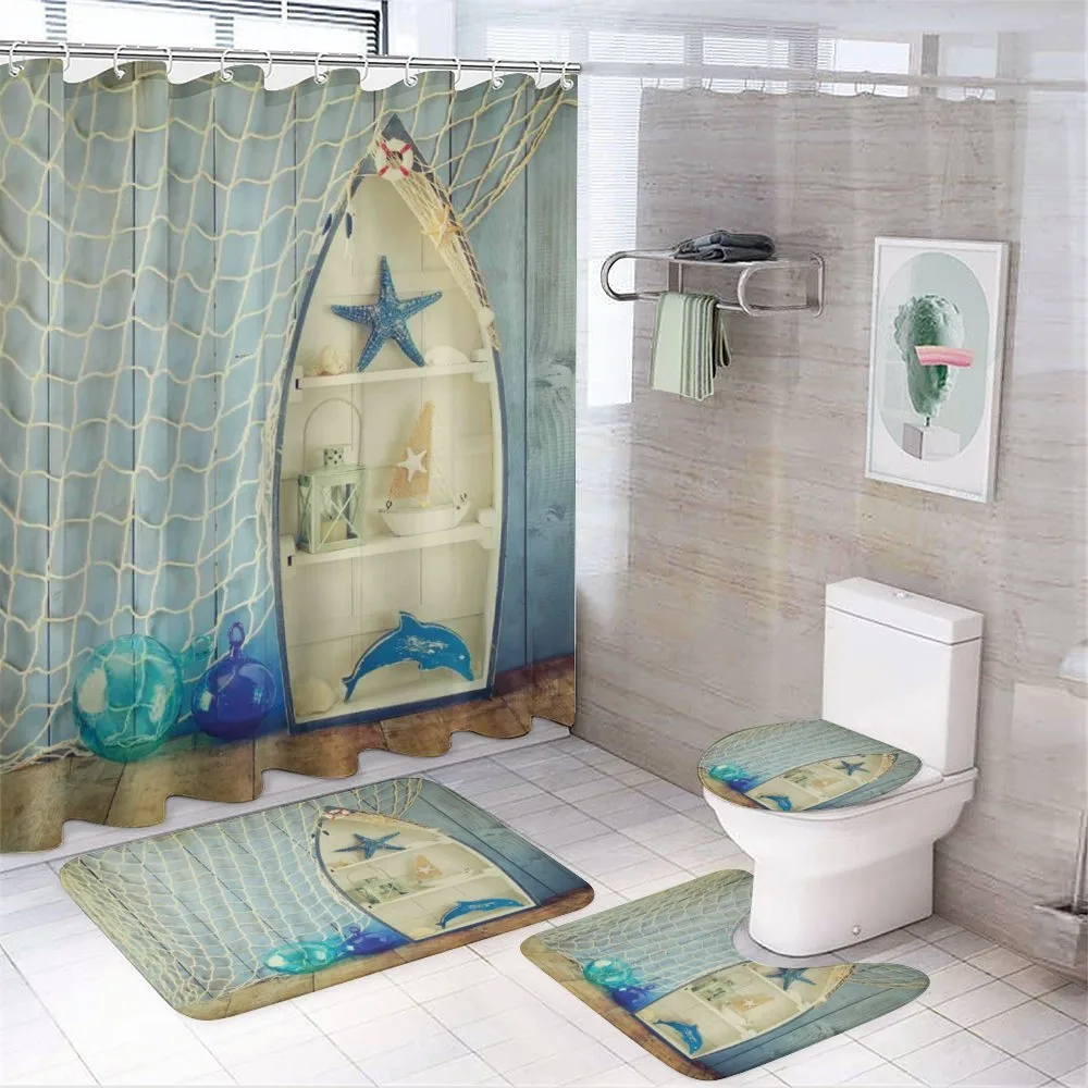 Aquatic Objects Boats — 4-Piece Bathroom Set preview