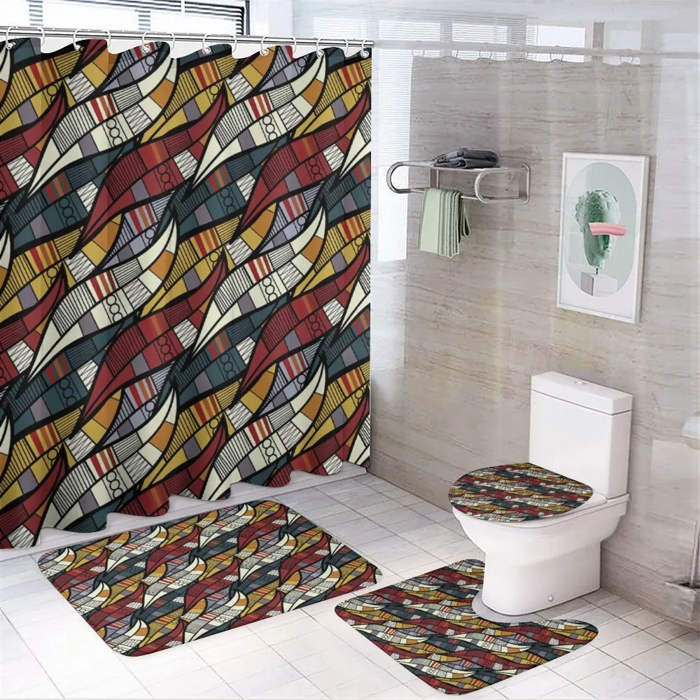 Circles Chevrons Lines — 4-Piece Bathroom Set preview