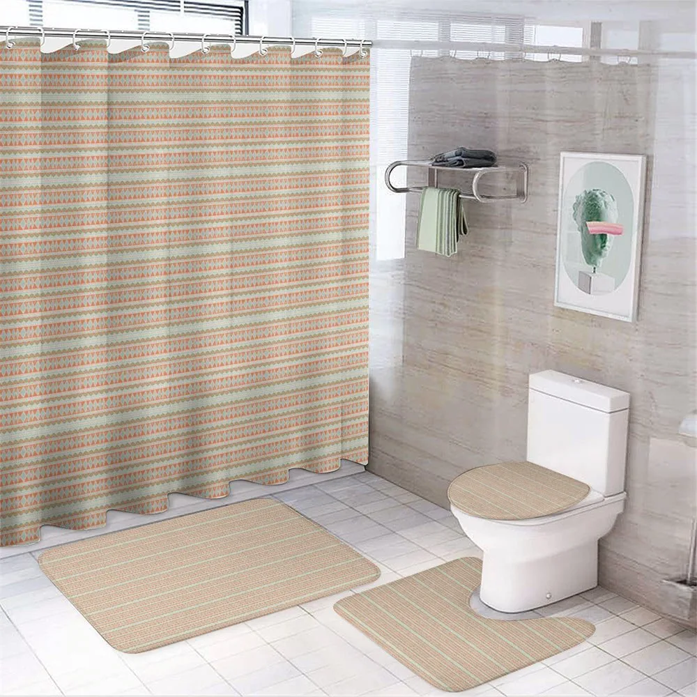 Ethnic Hand-Drawn Pattern — 4-Piece Bathroom Set preview