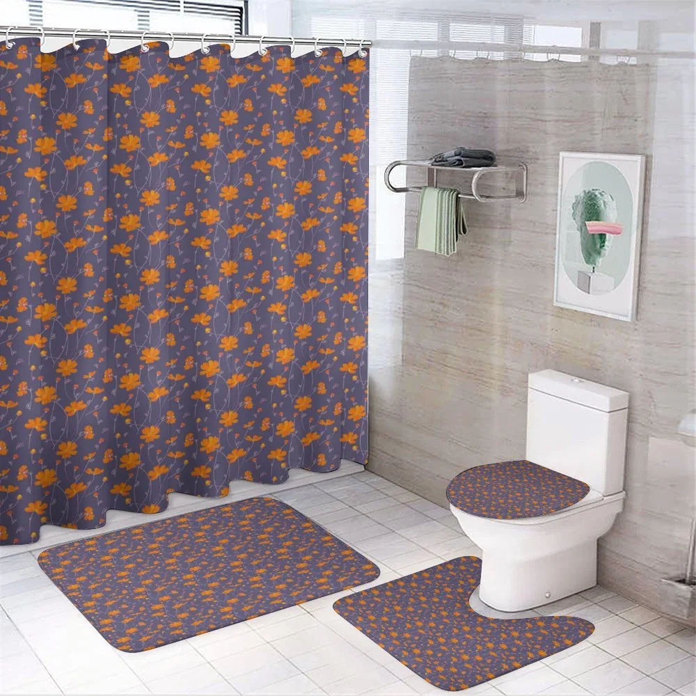 Flowers Thin Peduncles — 4-Piece Bathroom Set preview