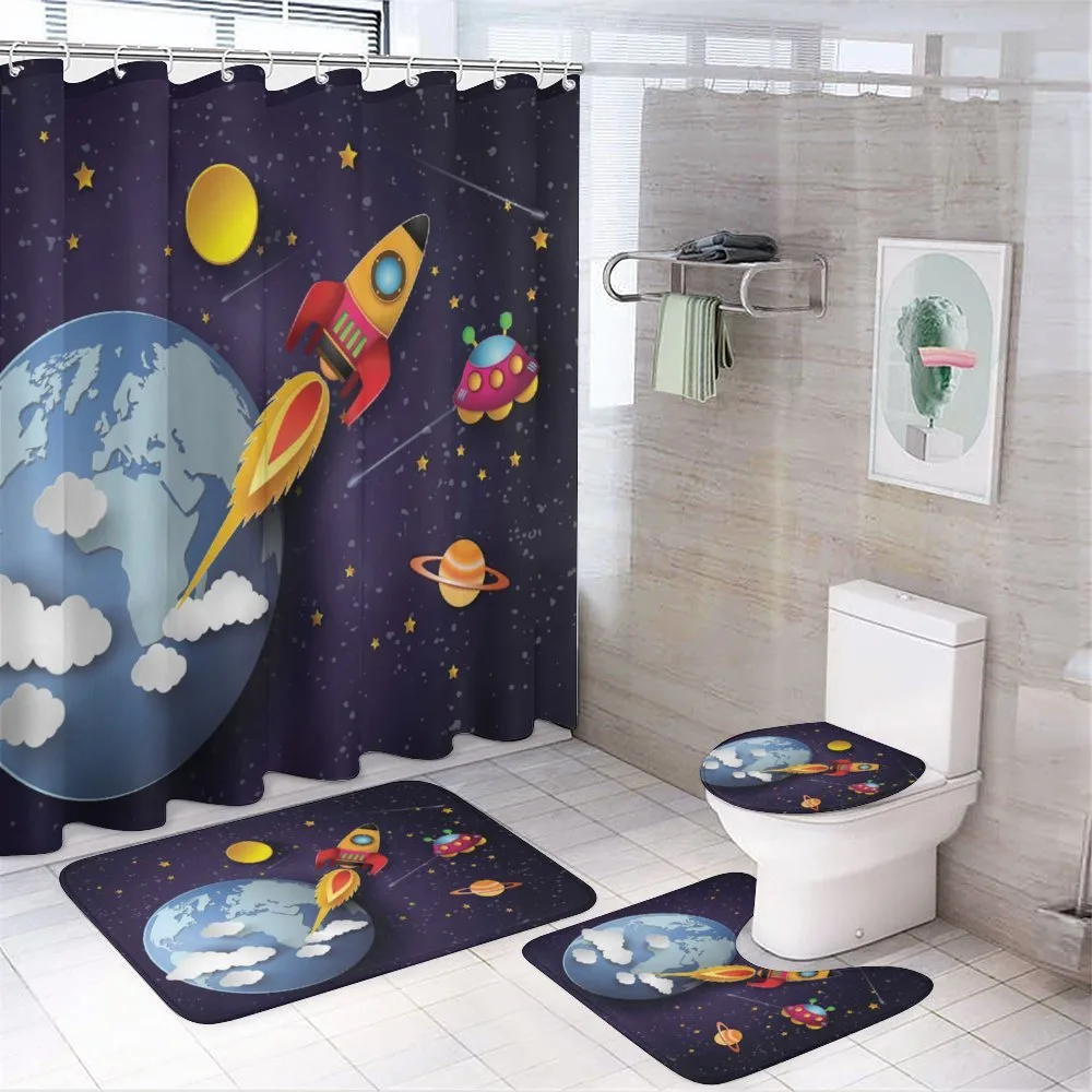 Rocket Earth Stars UFO — 4-Piece Bathroom Set preview