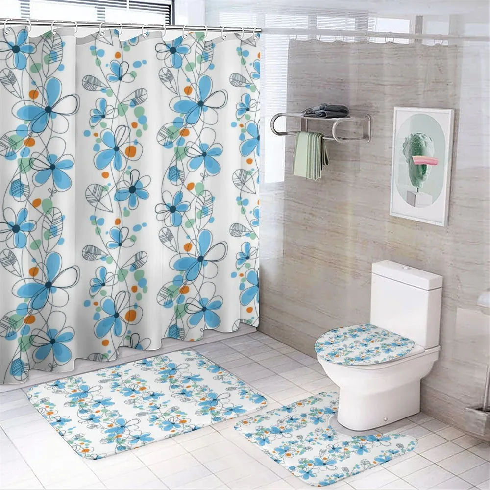 Sketchy Botanical Theme — 4-Piece Bathroom Set preview