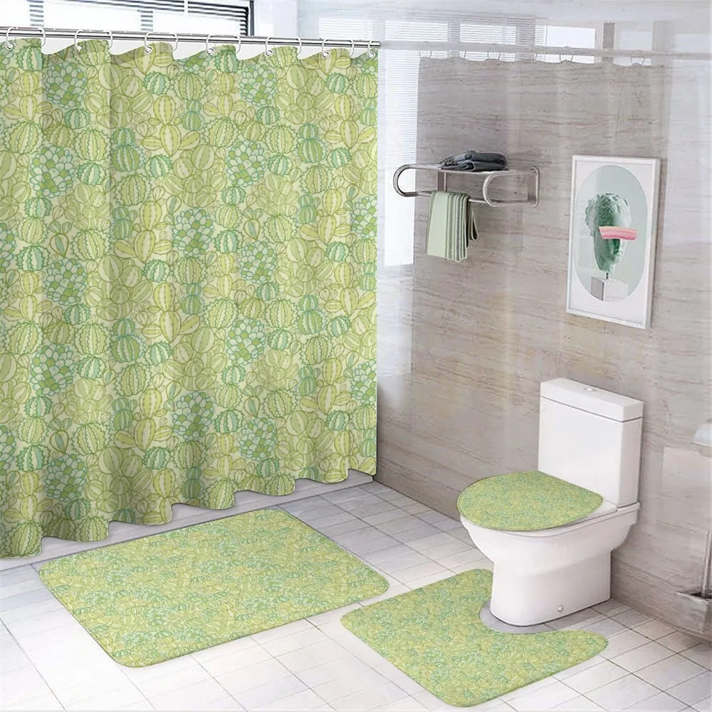 Thorny Plants Natural Tones — 4-Piece Bathroom Set preview