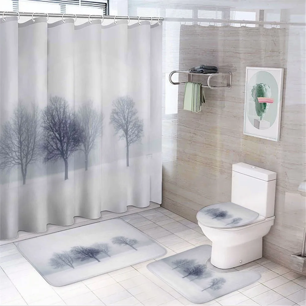 Winter Leafless Forest — 4-Piece Bathroom Set preview