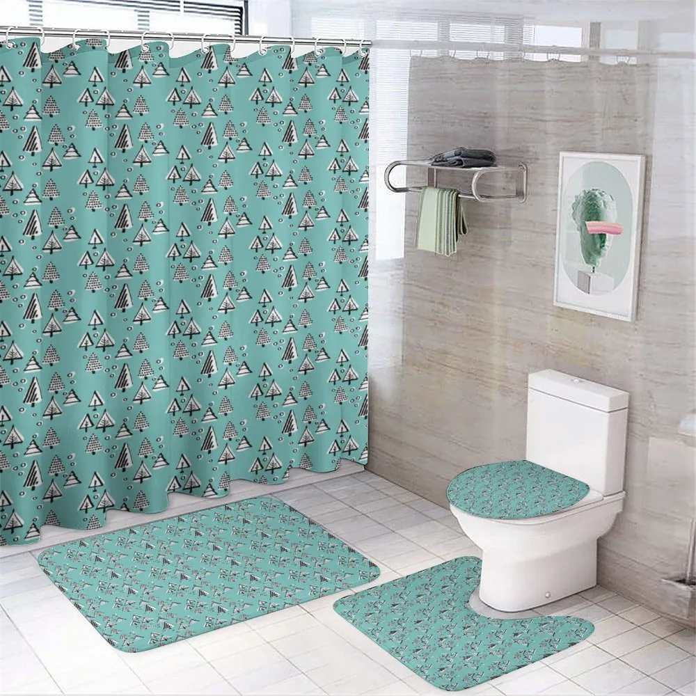 Winter Season Xmas Trees — 4-Piece Bathroom Set preview