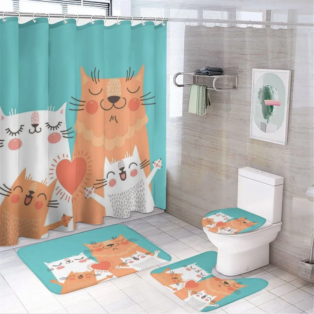Kitty Couple Happy — 4-Piece Bathroom Set preview