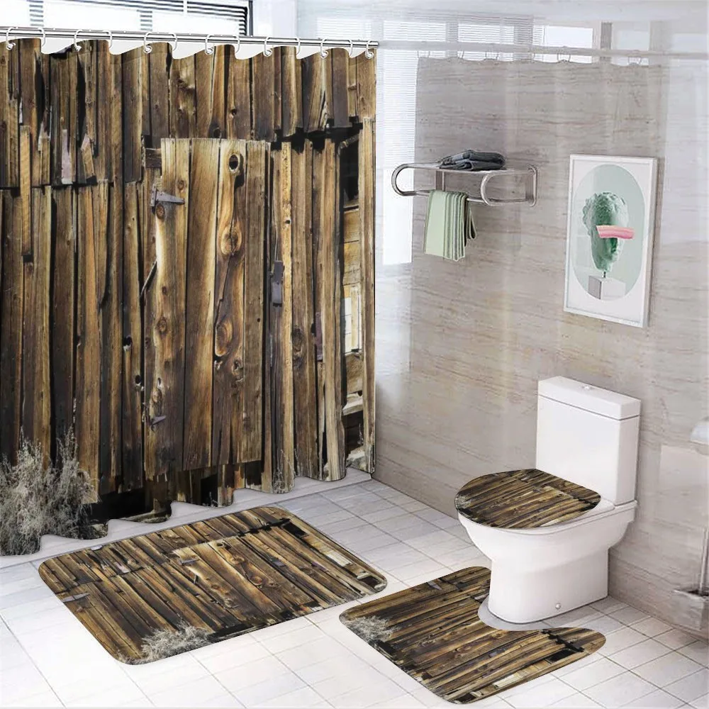 Oak Barn Timber Door — 4-Piece Bathroom Set preview