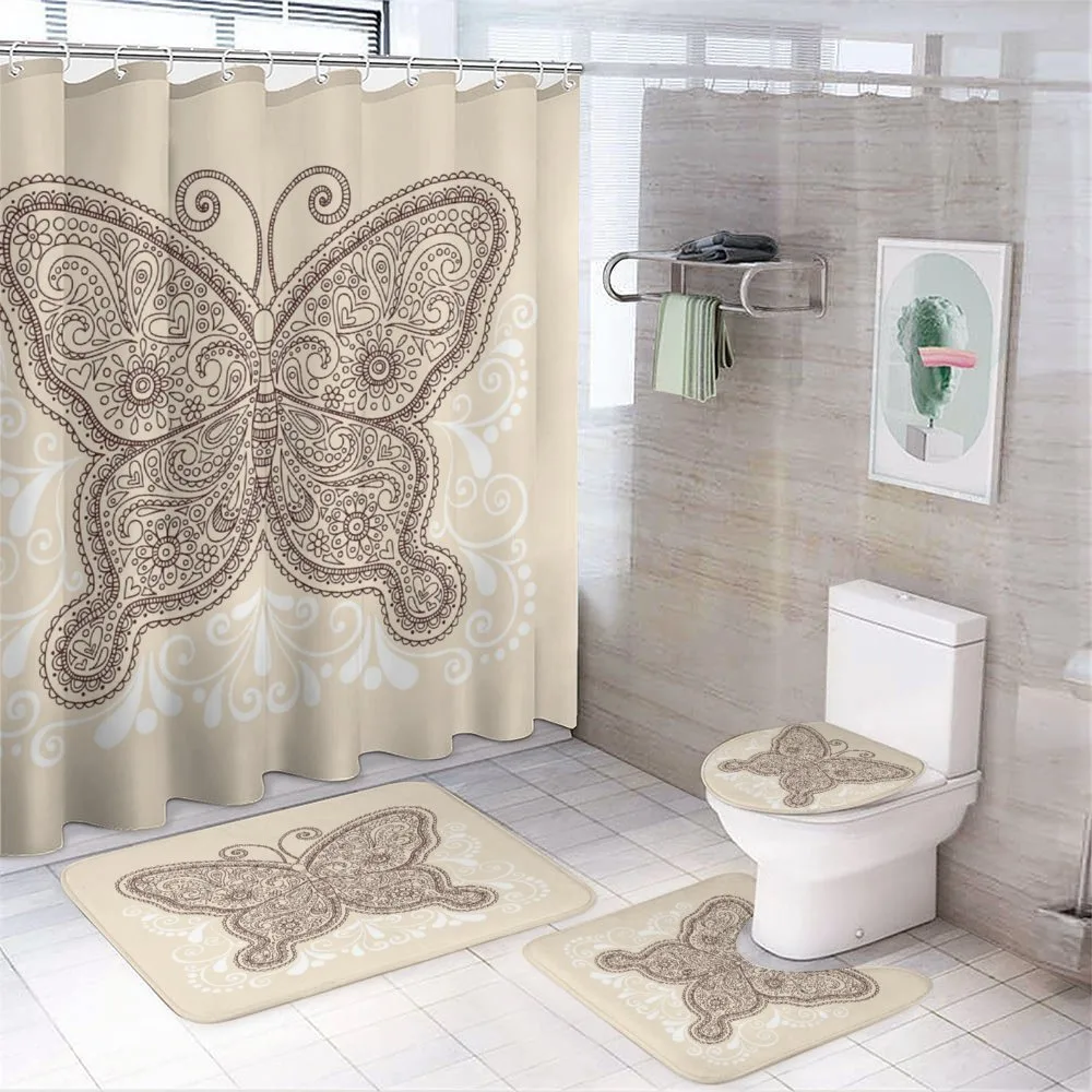 Ornament Abstract Butterfly — 4-Piece Bathroom Set preview