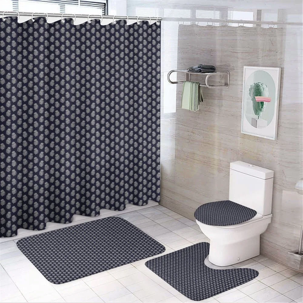 Outline Tulip Flowers — 4-Piece Bathroom Set preview