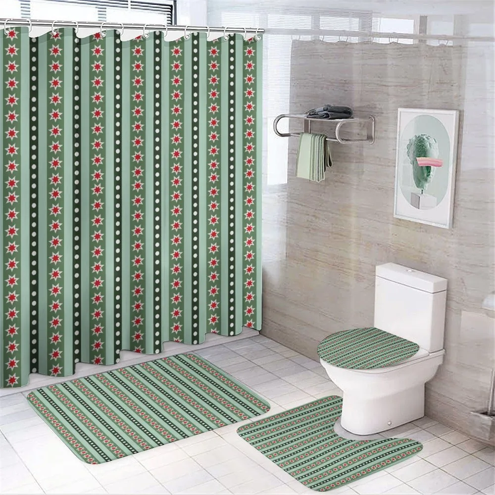 Stars Christmas Motifs — 4-Piece Bathroom Set preview