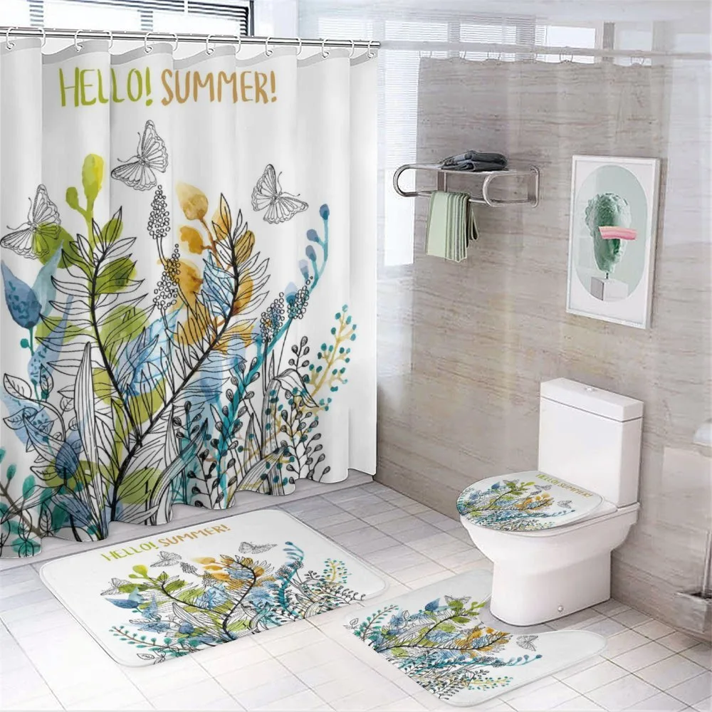 Watercolor Fern Branch — 4-Piece Bathroom Set preview