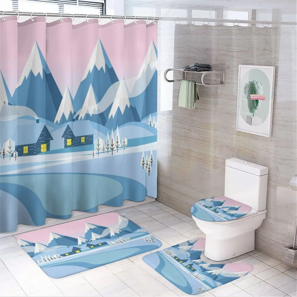 Winter Landscape Cottages — 4-Piece Bathroom Set preview
