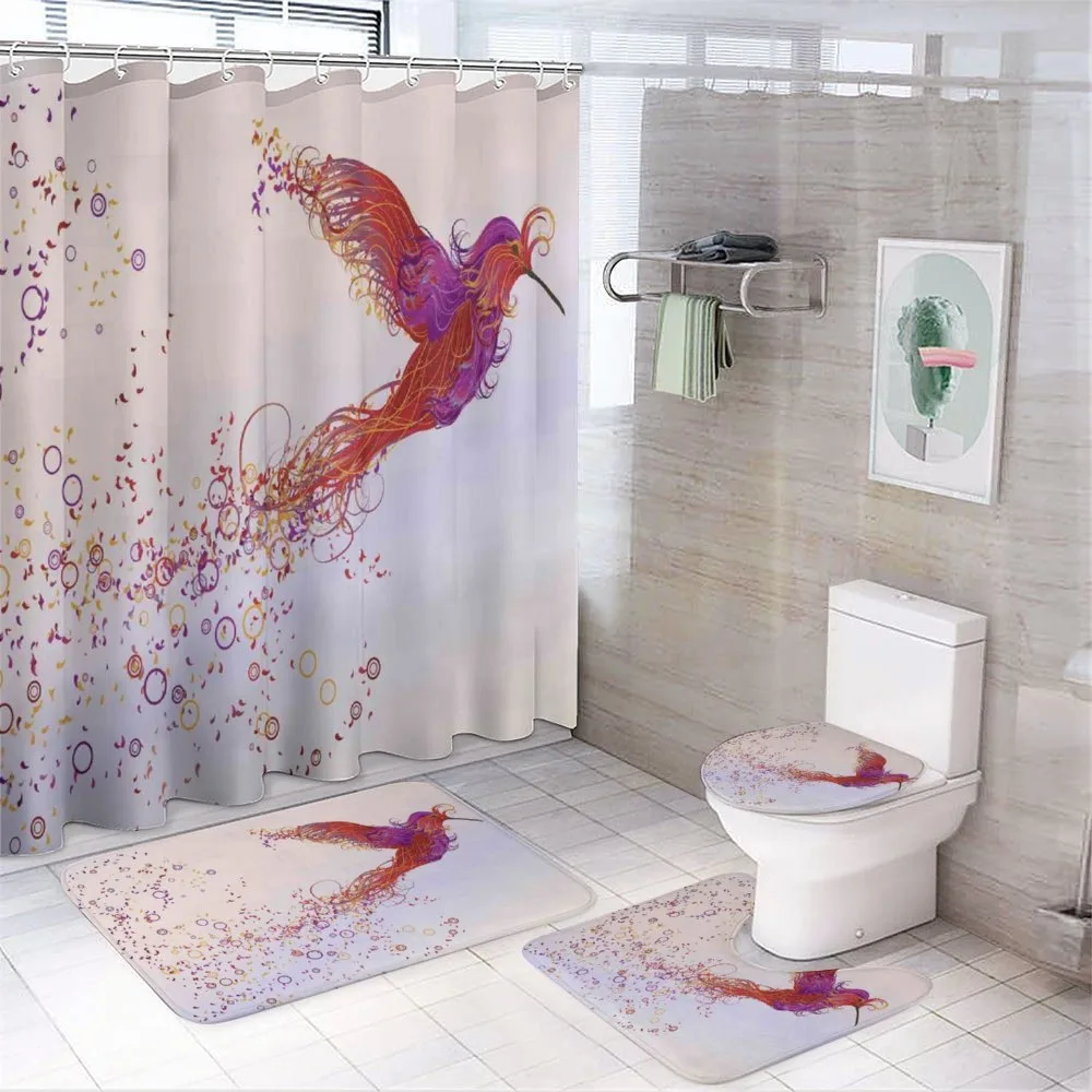 Curly Feather Hummingbird — 4-Piece Bathroom Set preview