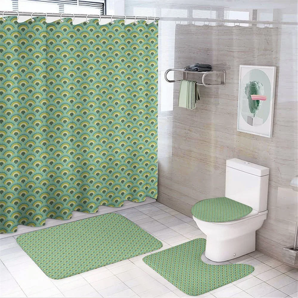 Folk Style Waves Motif — 4-Piece Bathroom Set preview