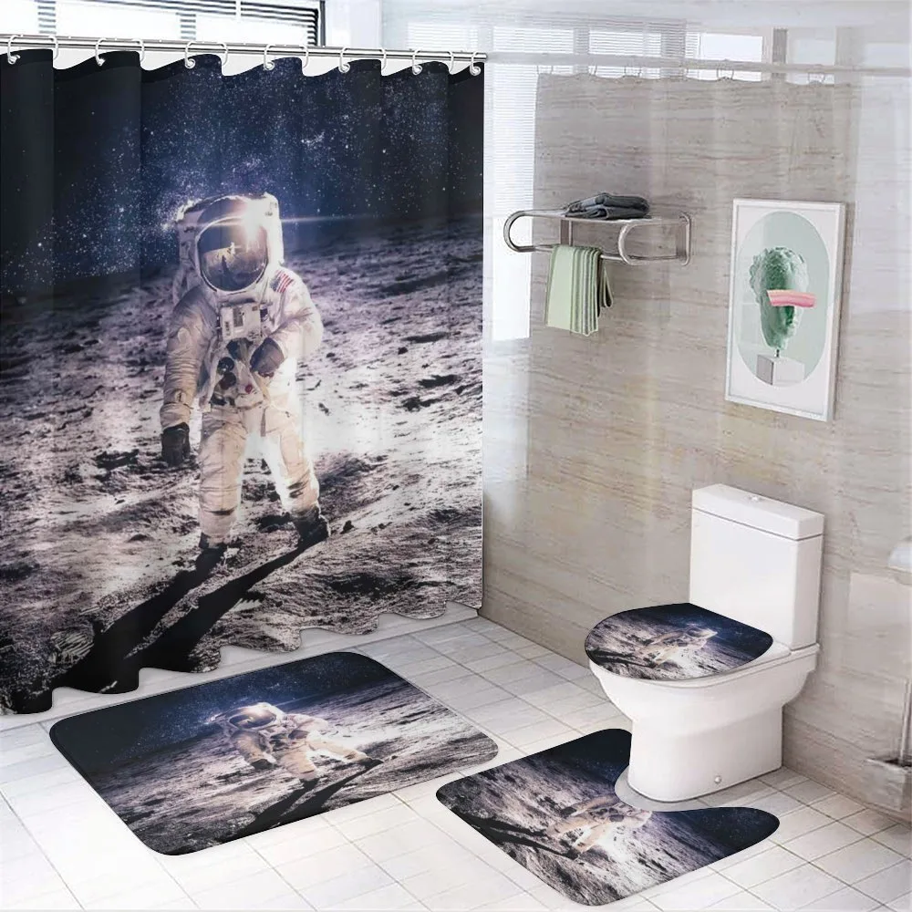 Moon Surface Journey — 4-Piece Bathroom Set preview