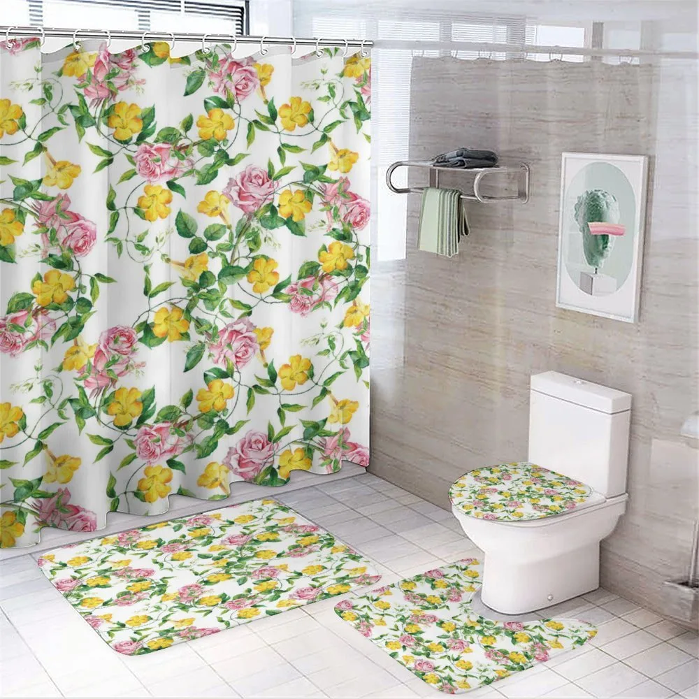Bindweed Roses — 4-Piece Bathroom Set preview