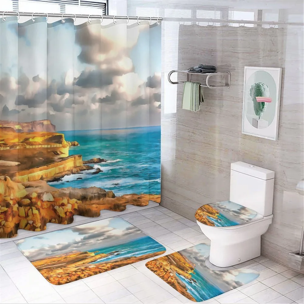 Digital Painting Sea — 4-Piece Bathroom Set preview