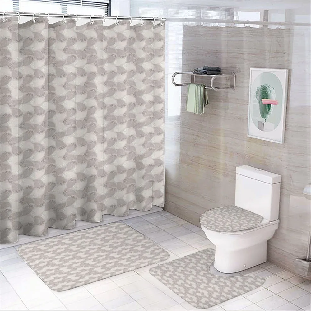Line Art Foliage Leaves — 4-Piece Bathroom Set preview