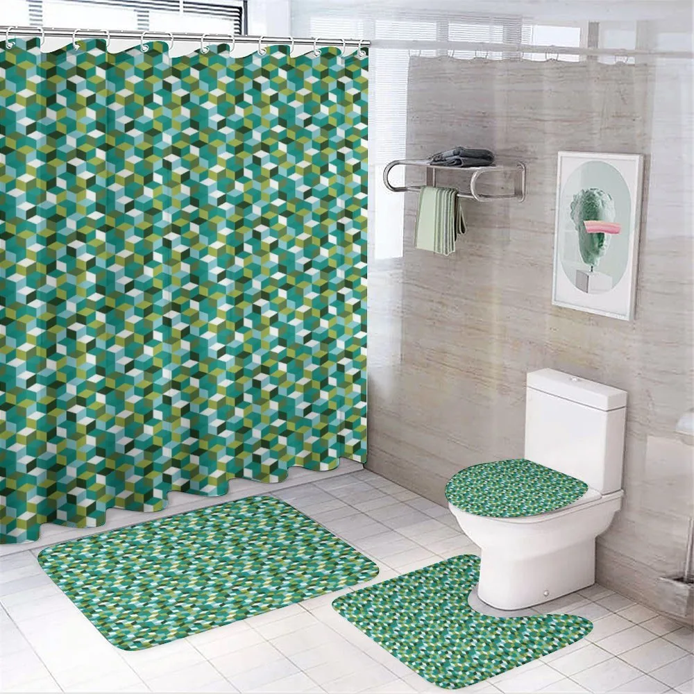 Modern Colored Cubes — 4-Piece Bathroom Set preview