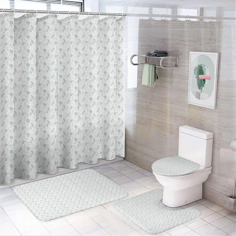 Pastel Botanical Pattern — 4-Piece Bathroom Set preview