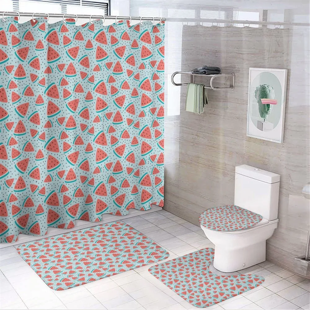 Watermelon Slices and Seeds — 4-Piece Bathroom Set preview
