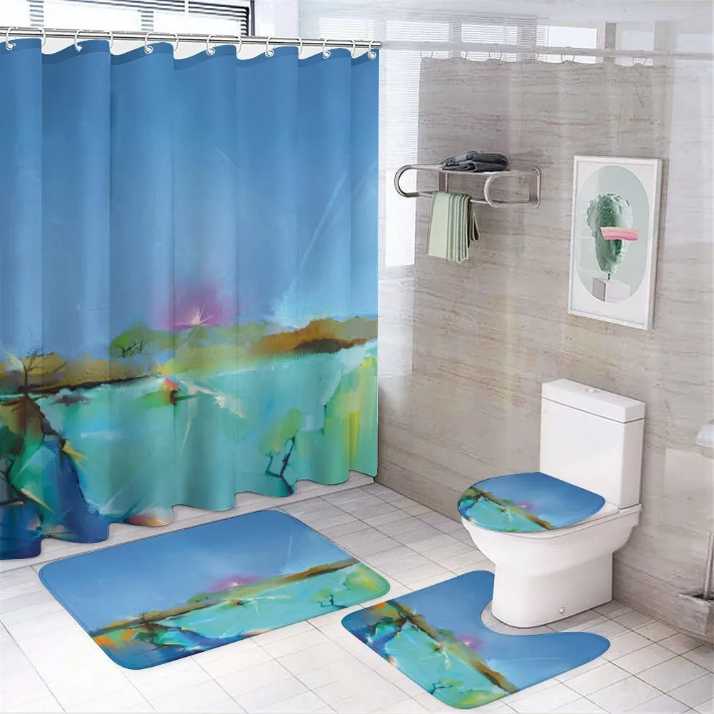 Abstract Sunrise Scene — 4-Piece Bathroom Set preview