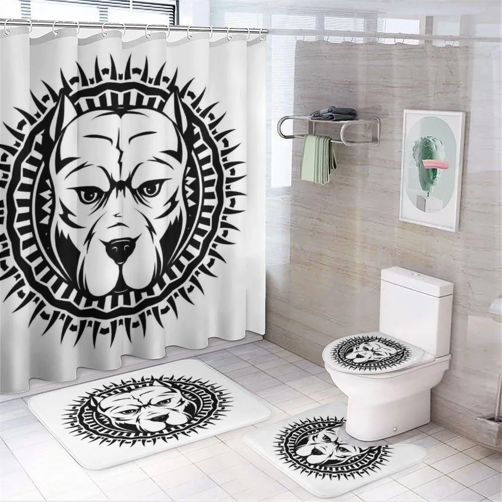 Aggressive Fighting Dog 4-Piece Bathroom Set product video