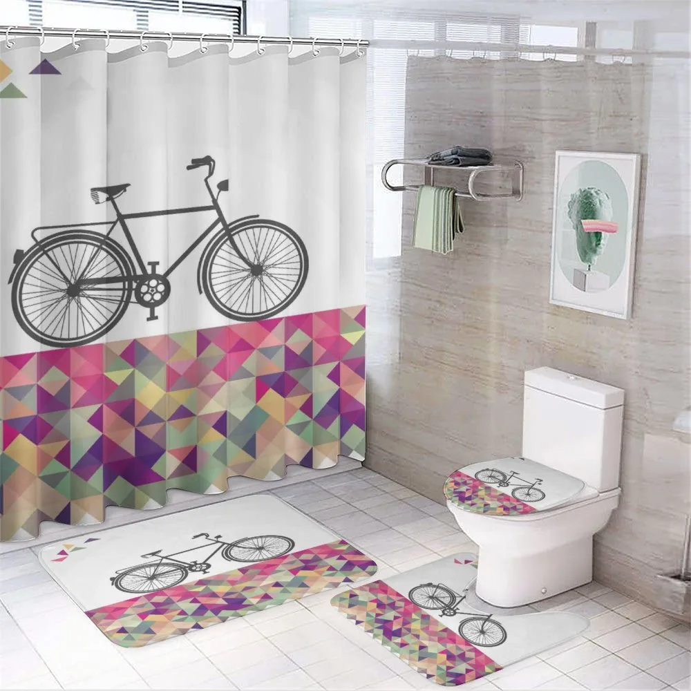 Bike over Color Mosaic 4-Piece Bathroom Set product video