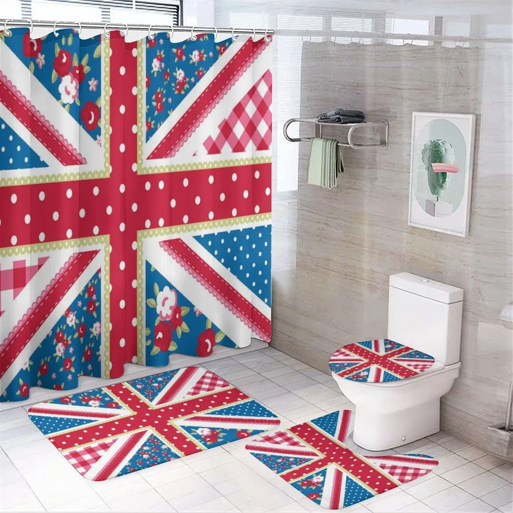 British Flag Floral — 4-Piece Bathroom Set preview