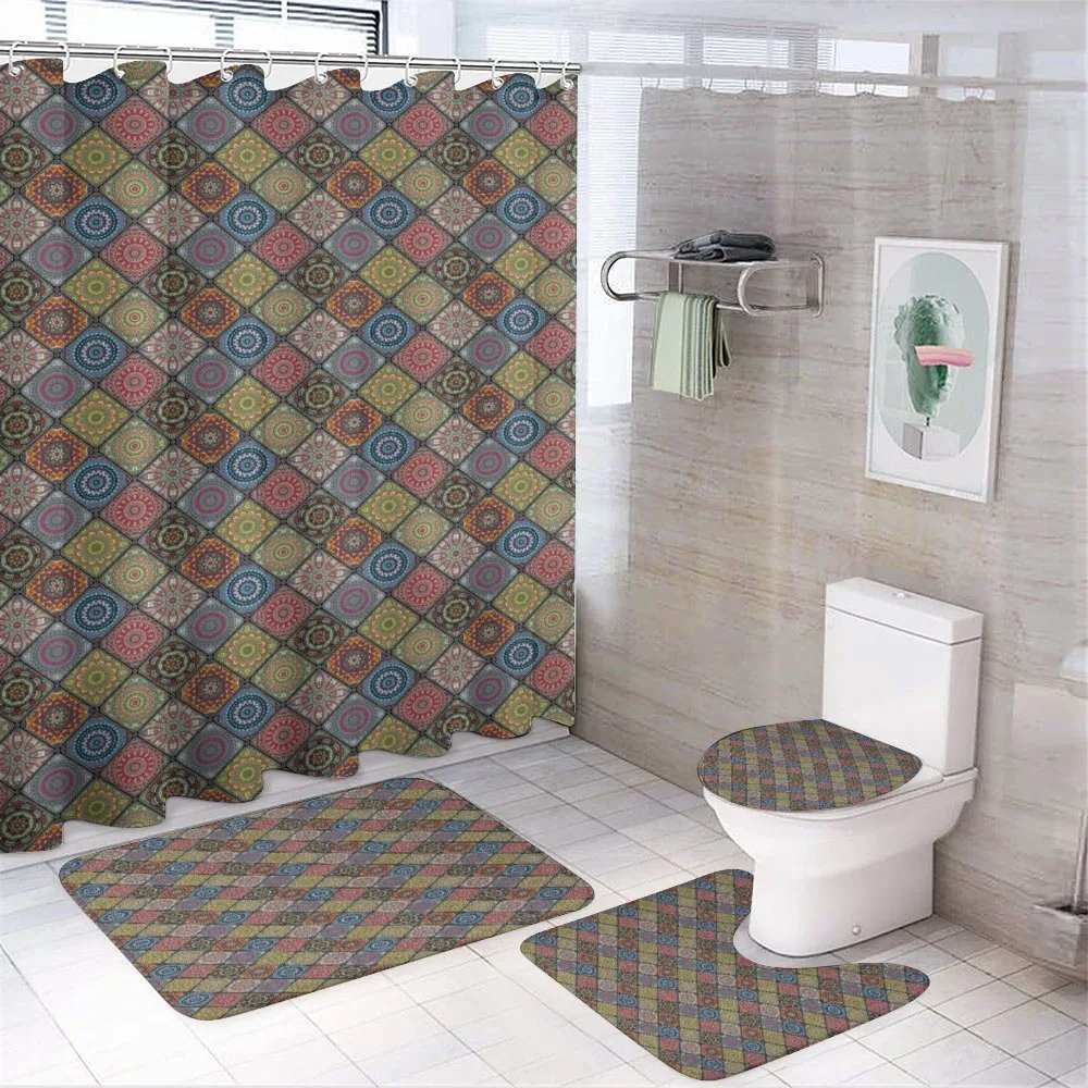 Circles in Rectangles — 4-Piece Bathroom Set preview