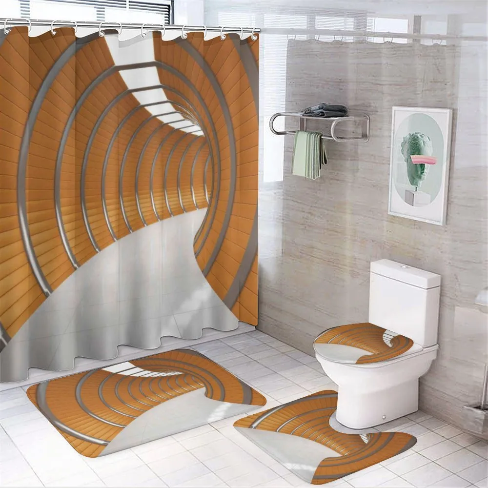 Geometric Long Tunnel — 4-Piece Bathroom Set preview