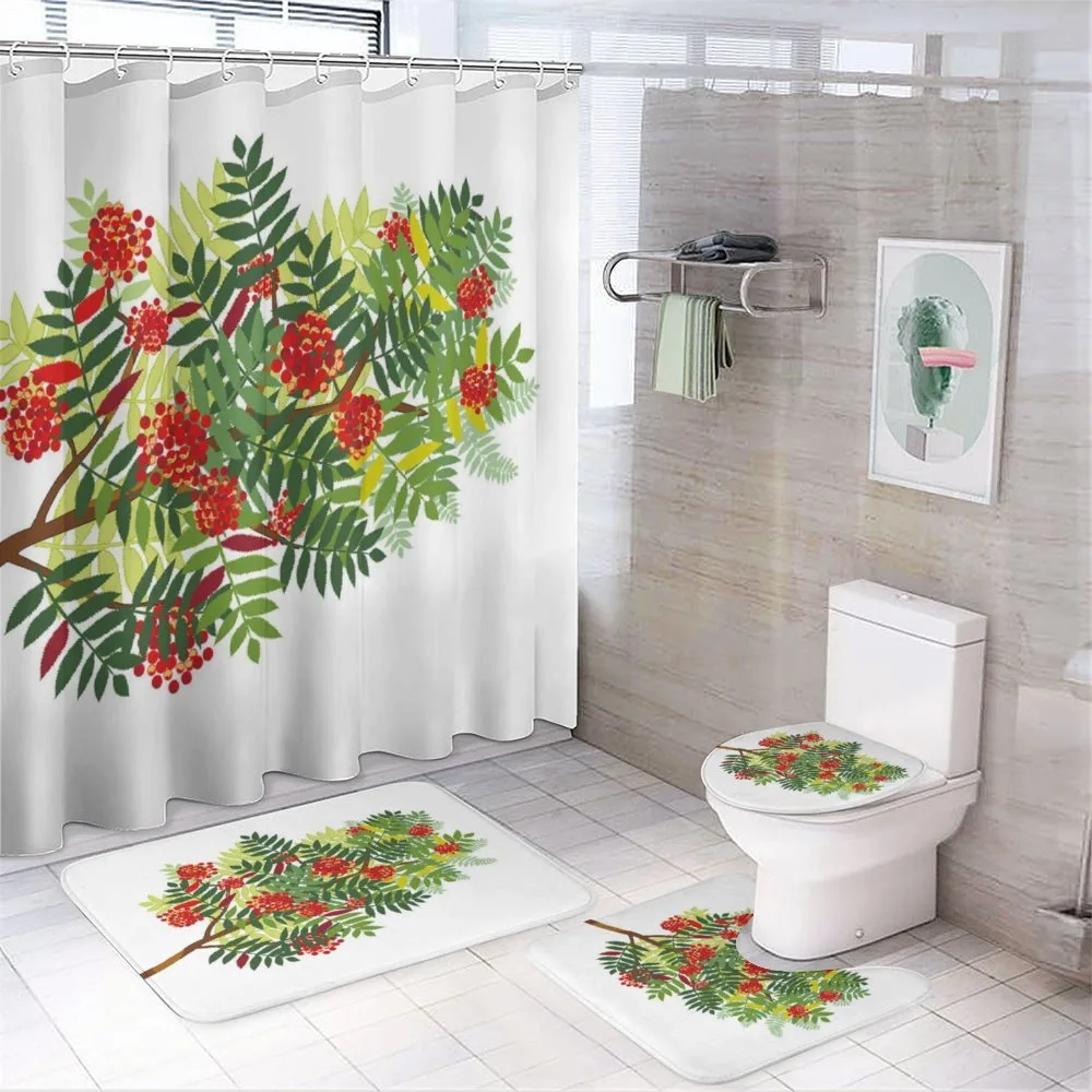 Graphic Tree Green Leaves — 4-Piece Bathroom Set preview