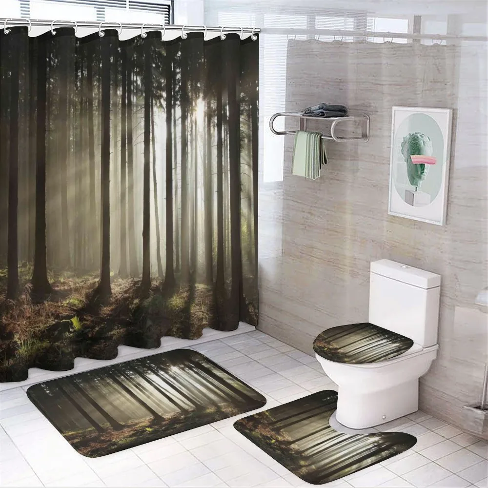 Morning Forest Scenery — 4-Piece Bathroom Set preview