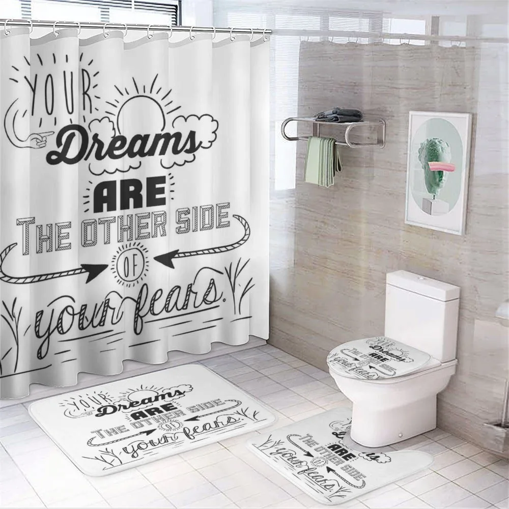 Optimistic Winner Slogan — 4-Piece Bathroom Set preview