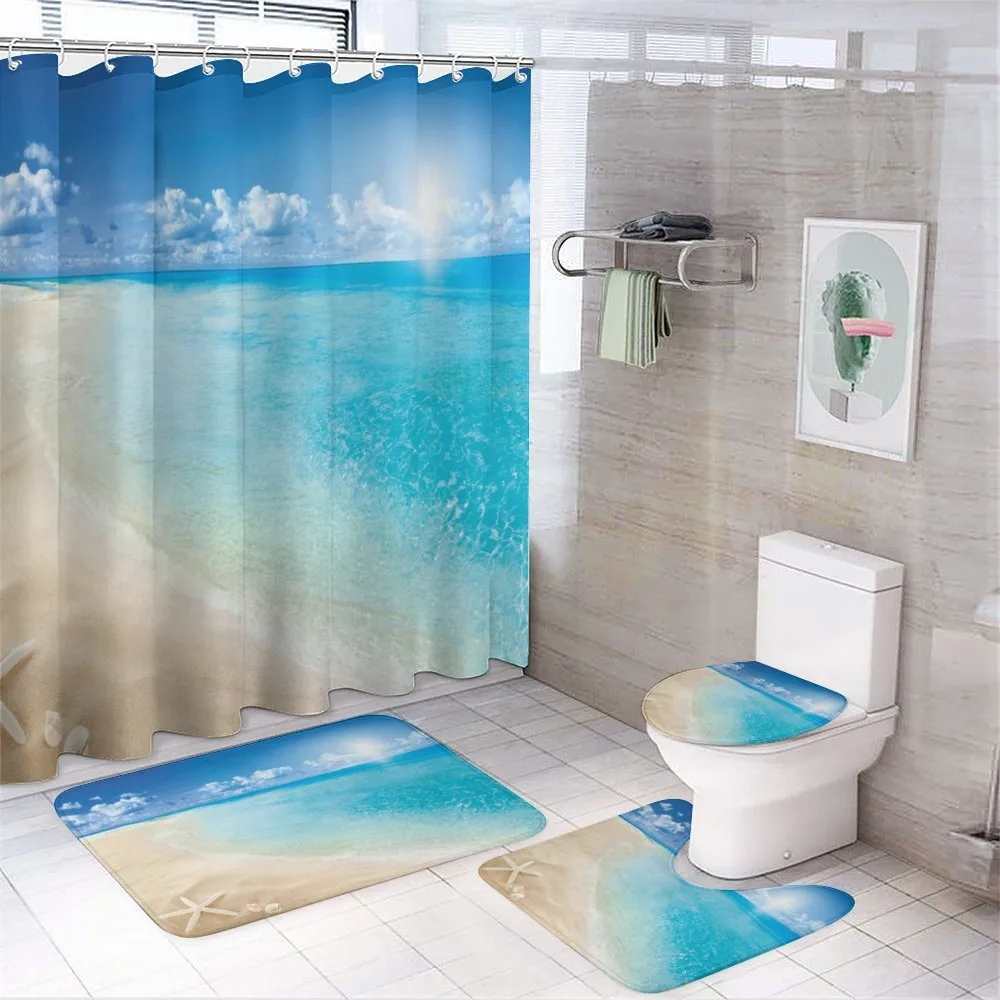 Sunny Seashore and Shells — 4-Piece Bathroom Set preview