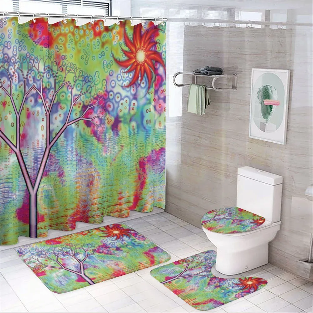 Abstract Lake Tree — 4-Piece Bathroom Set preview
