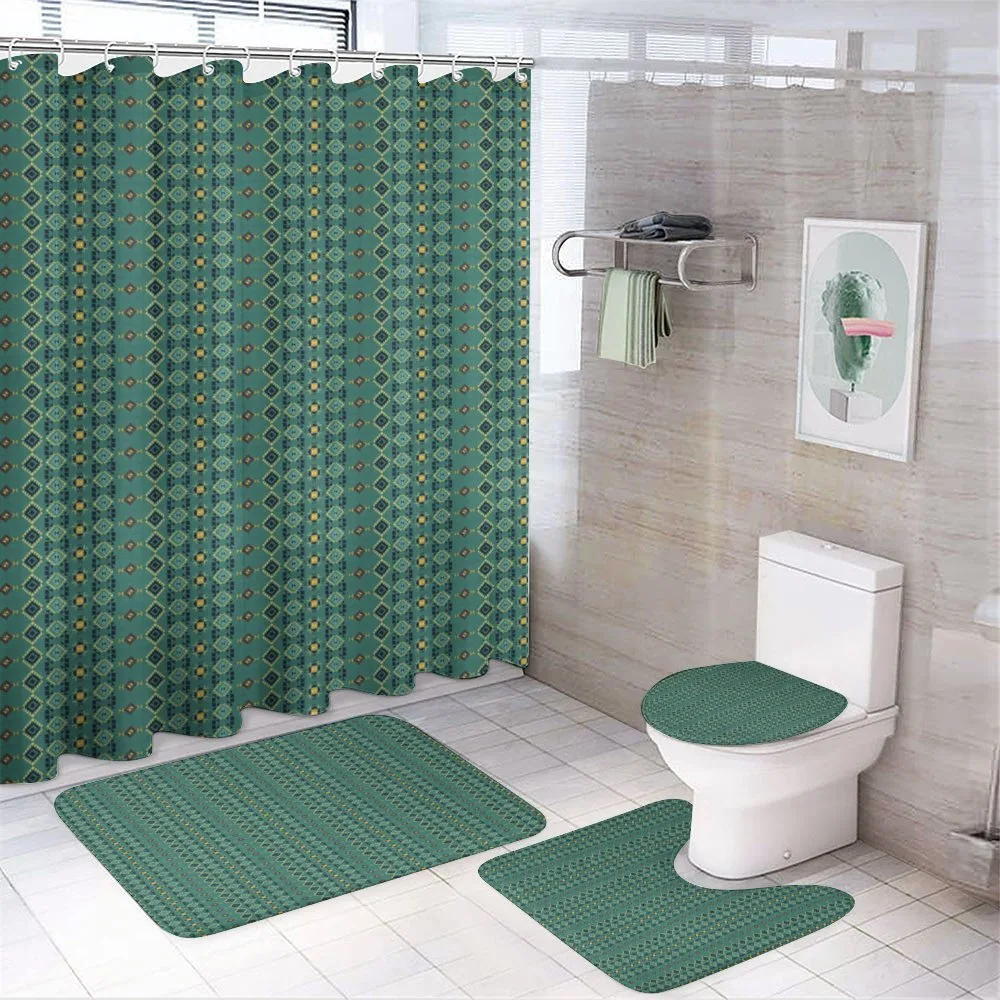 Aztec Geometric Motifs — 4-Piece Bathroom Set preview