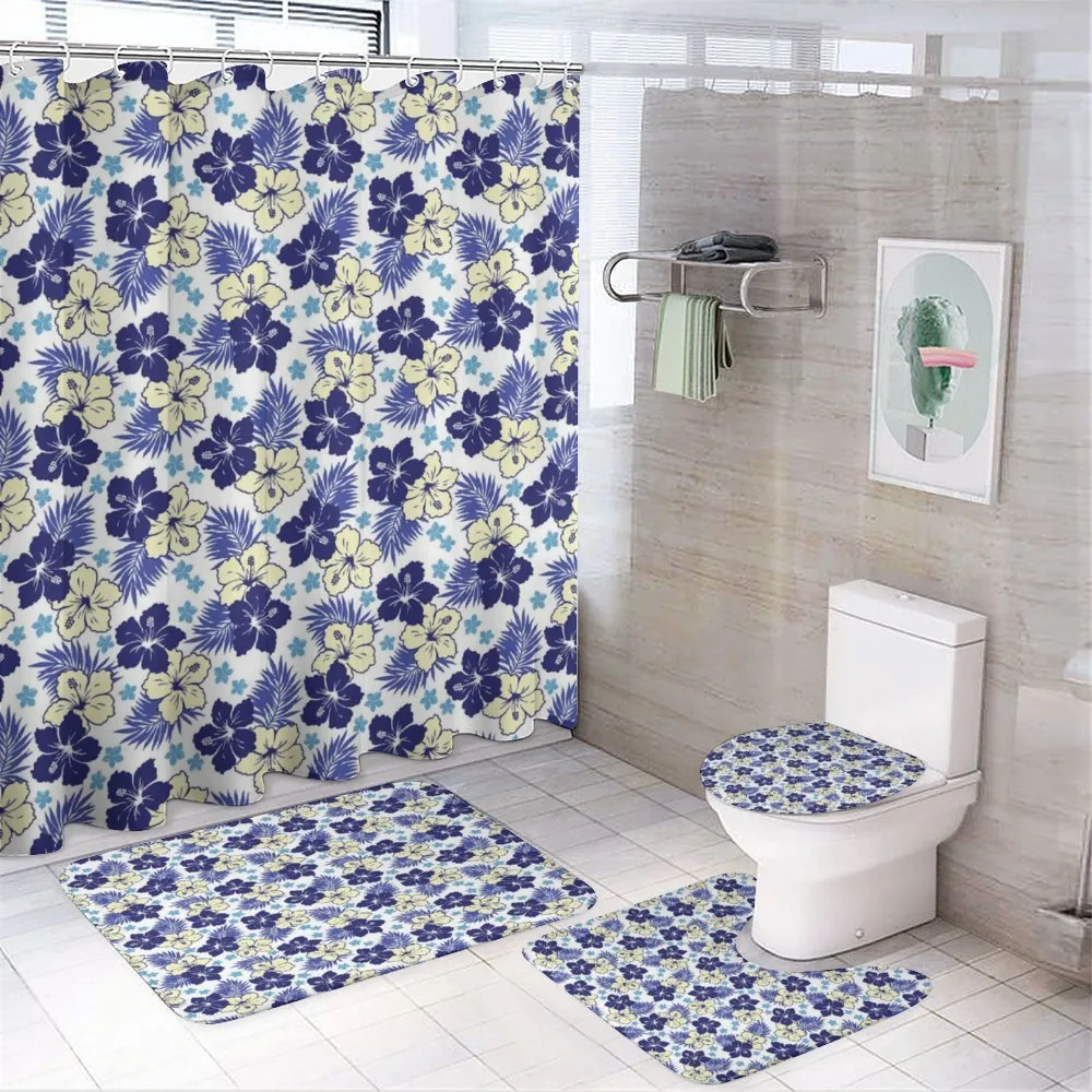 Hibiscus Bloom Nature — 4-Piece Bathroom Set preview